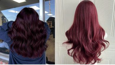 آموزش رنگ مو شرابی یاقوتی